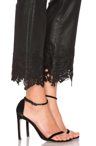 Shop J Brand Selena Midrise Crop Boot In Coated Black Lace