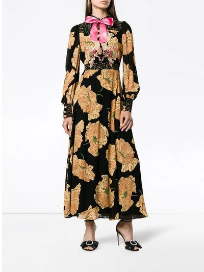 poppy print gown