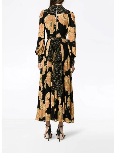 Shop Gucci Poppy Print Gown In Black