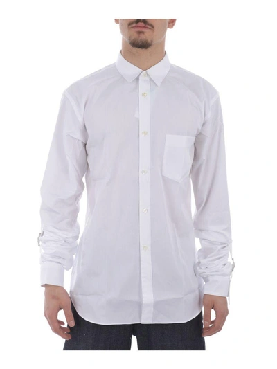 Shop Comme Des Garçons Shirt Comme Des Gar Ons Shirt Strapped Cuffs Shirt In Bianco