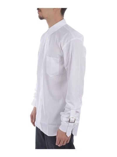 Shop Comme Des Garçons Shirt Comme Des Gar Ons Shirt Strapped Cuffs Shirt In Bianco