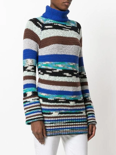 Shop Missoni Striped Knitted Jumper - Multicolour