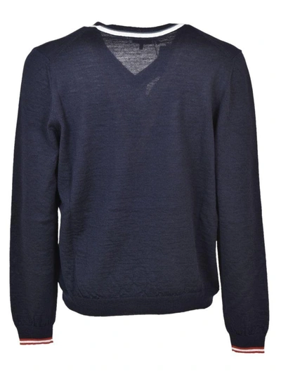 Shop Lanvin Distressed Detail Neckline Jumper In Blue