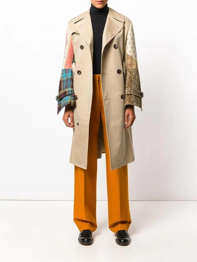 Shop Junya Watanabe Patchwork Sleeves Coat