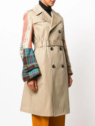 Shop Junya Watanabe Patchwork Sleeves Coat