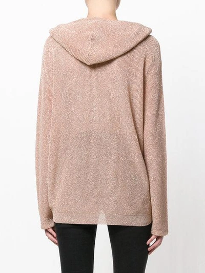 metallic hooded jumper