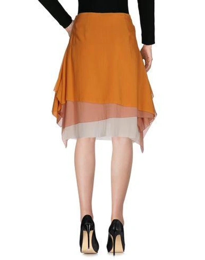 Shop Cedric Charlier Knee Length Skirts In Apricot