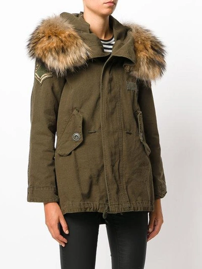 Shop History Repeats Faux Fur-trim Coat - Green