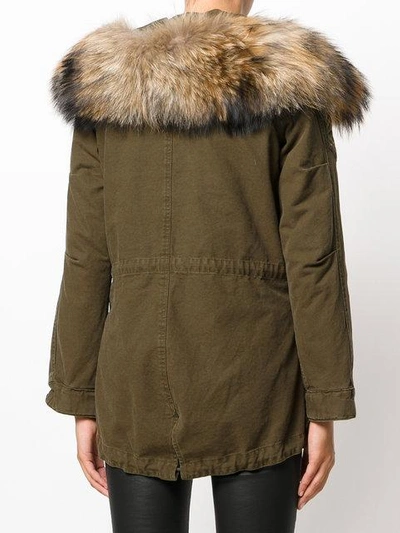 Shop History Repeats Faux Fur-trim Coat - Green