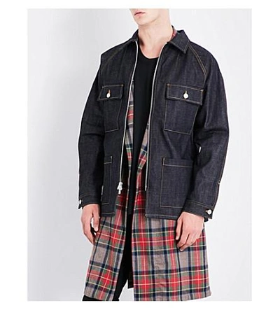 Shop Fear Of God Fifth Collection Selvedge Denim Jacket In Indigo