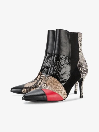 Shop Kalda Multi Snake Caro 2 90 Leather Boots In Black