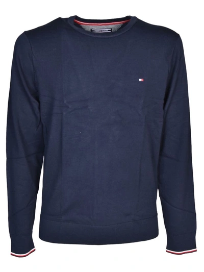 Tommy Hilfiger Logo-embroidered Cotton Sweatshirt In Sky Captain