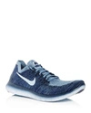 Nike Men's Free Rn Flyknit Lace Up Sneakers In Navy