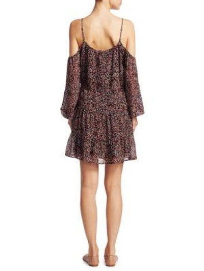 Shop Paige Carmine Woodstock Floral Silk Dress In Red