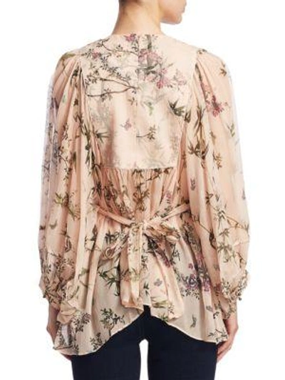 Shop Zimmermann Maples Smock Floral Silk Top In Nectar Floral