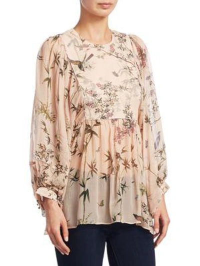 Shop Zimmermann Maples Smock Floral Silk Top In Nectar Floral
