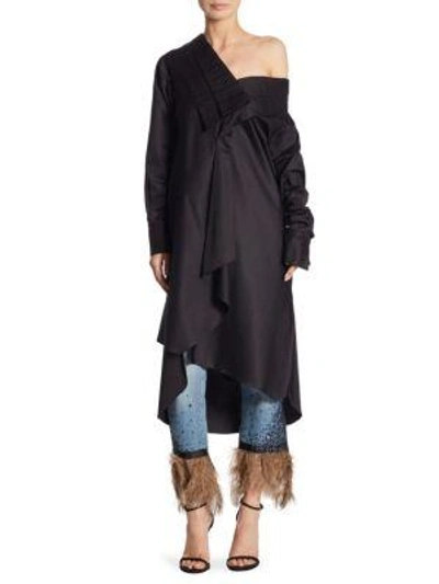 Shop Johanna Ortiz Off-the-shoulder Dress In Black