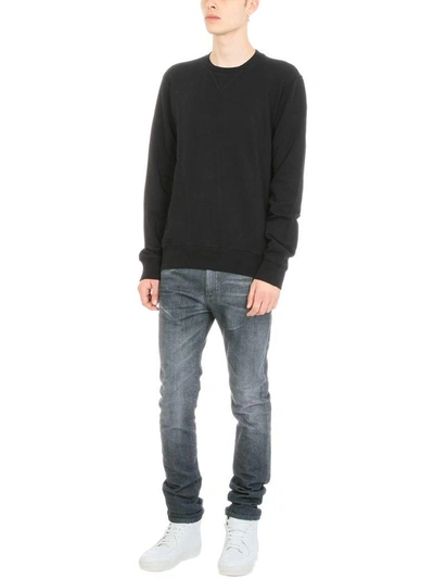 Shop Maison Margiela Patch Black Cotton Sweatshirt