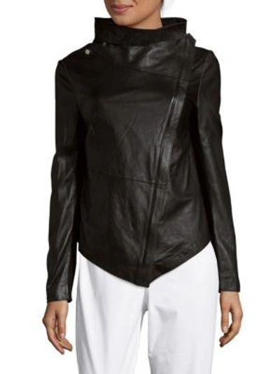 Shop Muubaa Feather Weight Leather Jacket In Black