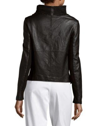 Shop Muubaa Feather Weight Leather Jacket In Black