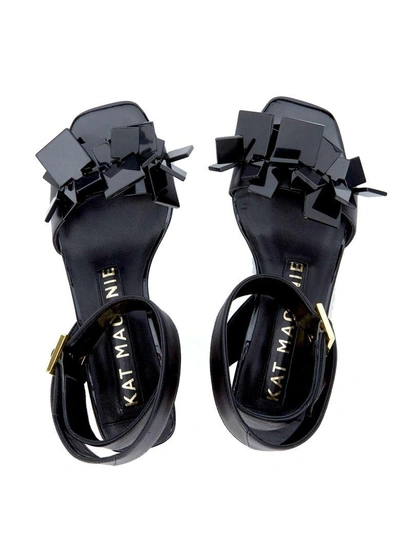 Shop Kat Maconie Gina Black Leather Heeled Sandals In Nero