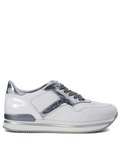 Hogan Sneaker  H222 In White And Silver Leather In Argento