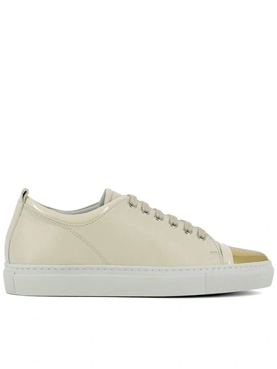 Shop Lanvin White Leather Sneakers