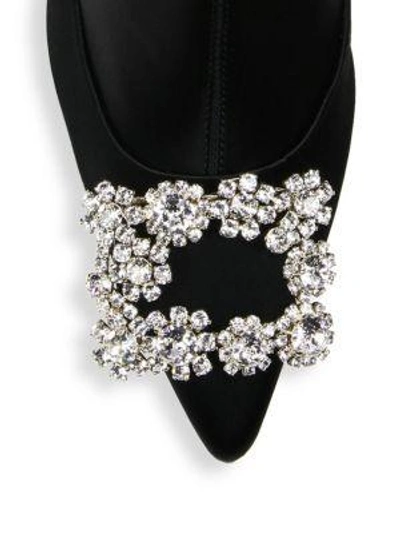 Shop Roger Vivier Jeweled Satin Booties In Black