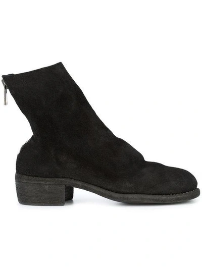 Shop Guidi Rear-zipped Boots In Black