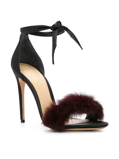 Shop Alexandre Birman Fur Sandals - Black