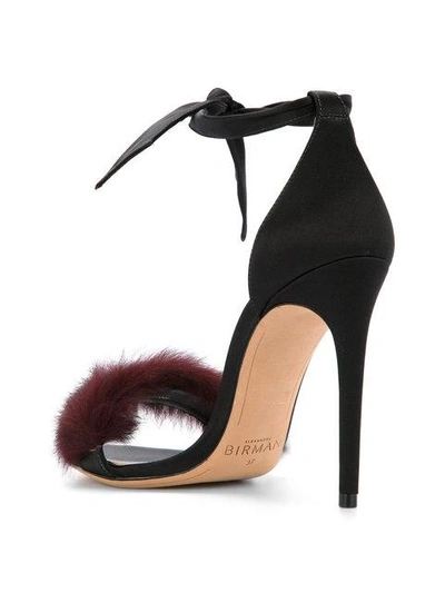 Shop Alexandre Birman Fur Sandals - Black
