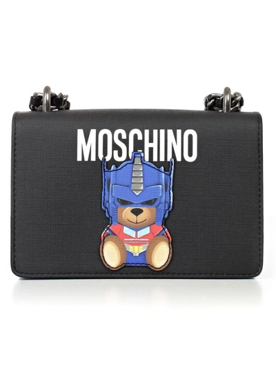 Moschino Toy Bear Paper Cut Out Shoulder Bag In Black
