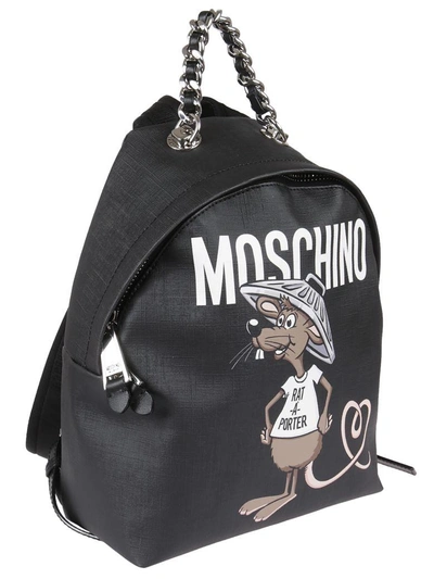 Shop Moschino Cartoon Rodent Backpack In Black