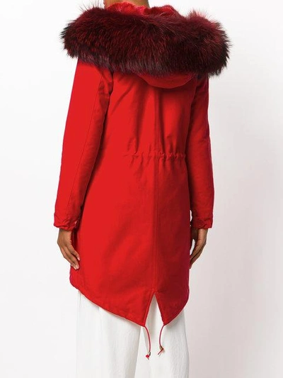 Shop Furs66 Parka Canvas Coat - Red
