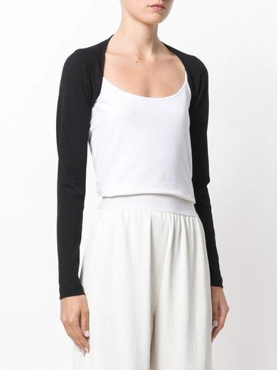 Shop No Ka'oi Fine-knit Shrug In Black