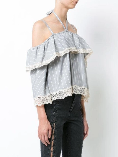 Shop Jonathan Simkhai Off Shoulder Lace Trim Top