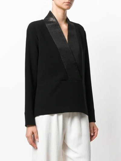 Shop Alberto Biani Tuxedo Top - Black