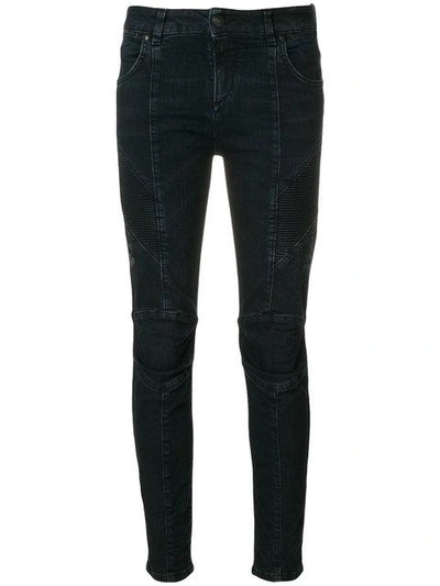 Shop Pierre Balmain Skinny Biker Jeans In 725 Denim Blue