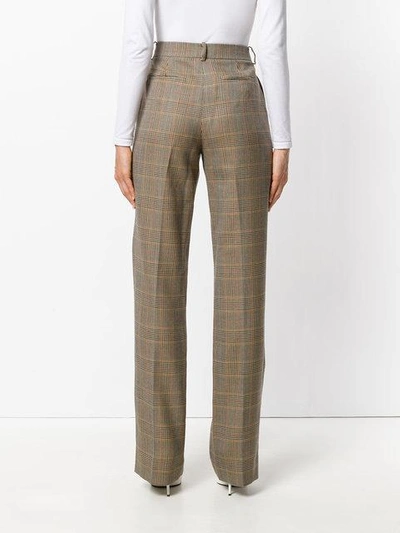 Shop Ralph Lauren Collection Checked Flared Pants - Nude & Neutrals