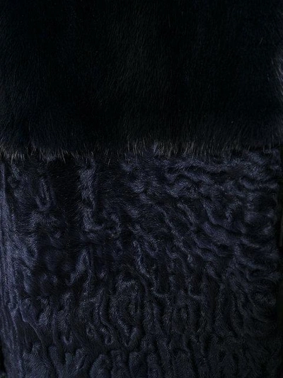 Shop Liska Mid-length Fur Coat In Dunkelblau