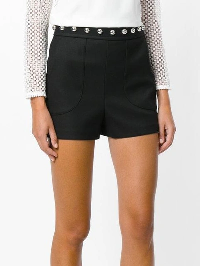 Shop Red Valentino Studded Waist Shorts - Black