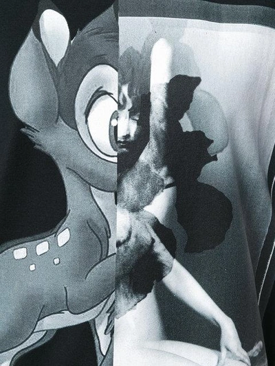 Givenchy Oversized Bambi Cotton Jersey T shirt In Black/white