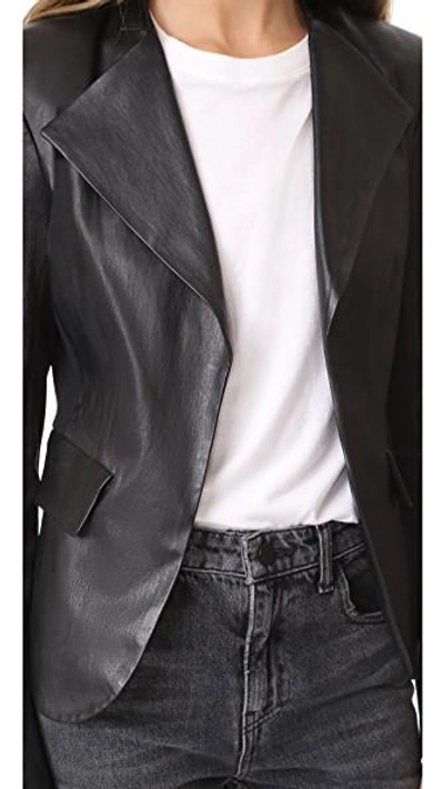 Shop Theory Peplum Leather Jacket In Black