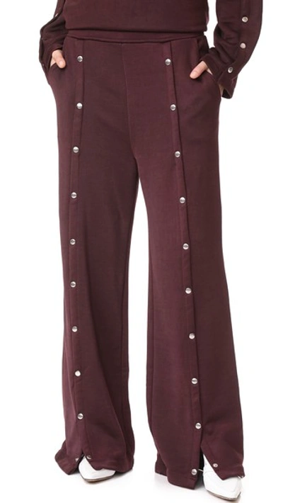 Alexander Wang T French Terry Track Pants In Burgundy