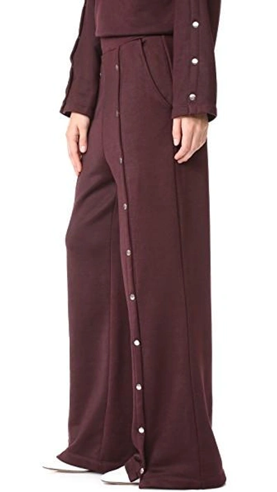 Shop Alexander Wang T French Terry Track Pants In Burgundy