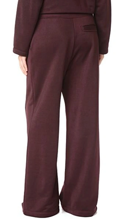 Shop Alexander Wang T French Terry Track Pants In Burgundy