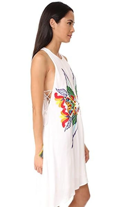 Shop Chloe Oliver High Neck Embroidered Swing Dress In White