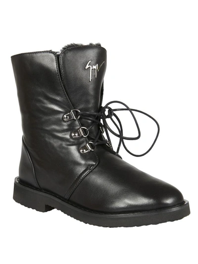 Shop Giuseppe Zanotti Fortune Lace-up Boots In Black