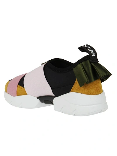 Shop Emilio Pucci Ruffled Blockcolour Sneakers In Green