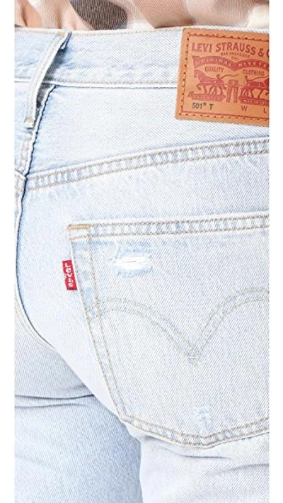 Shop Levi's 501 Cropped Taper Jeans In Bowie Blue